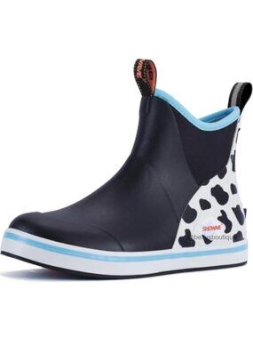 Women's Waterproof Ankle Rain Boots Rubber Neoprene Deck Boots